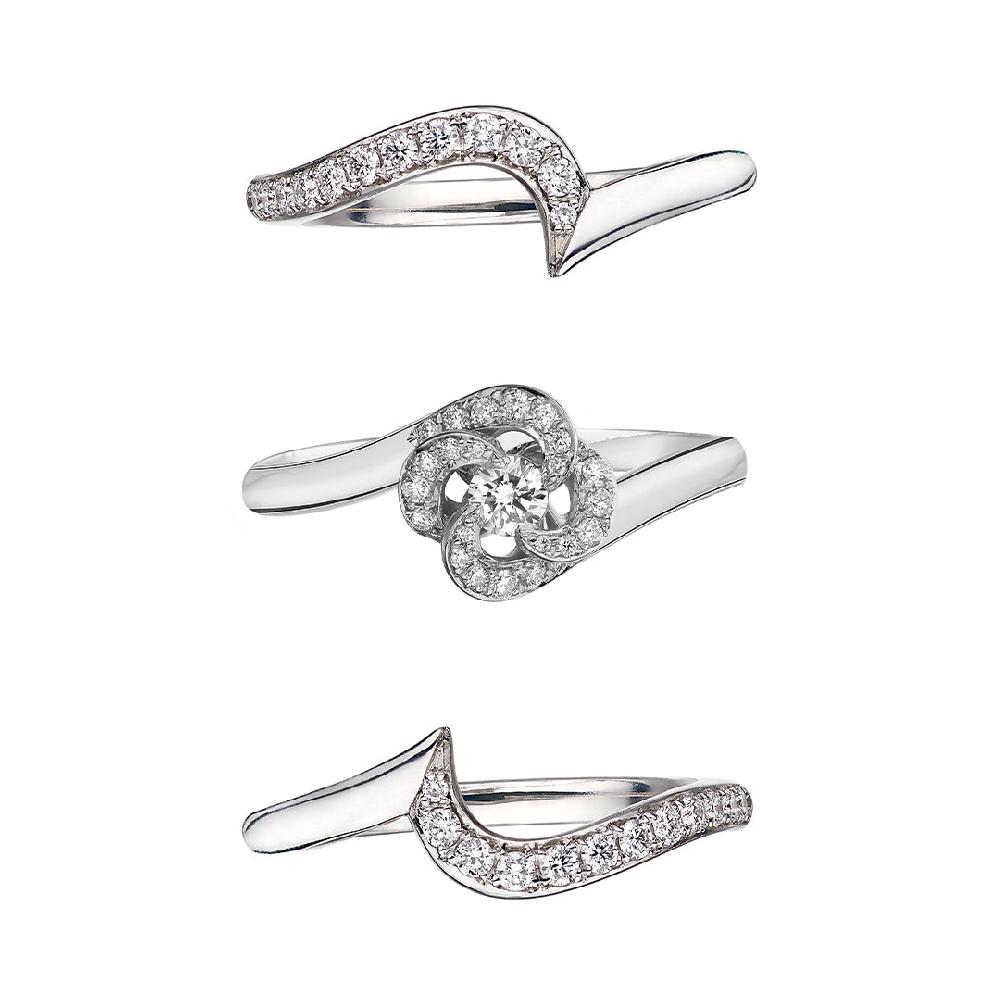 Shaun Leane Entwined Petal10 Engagement Ring - 18ct White Gold & 0.24ct Diamond