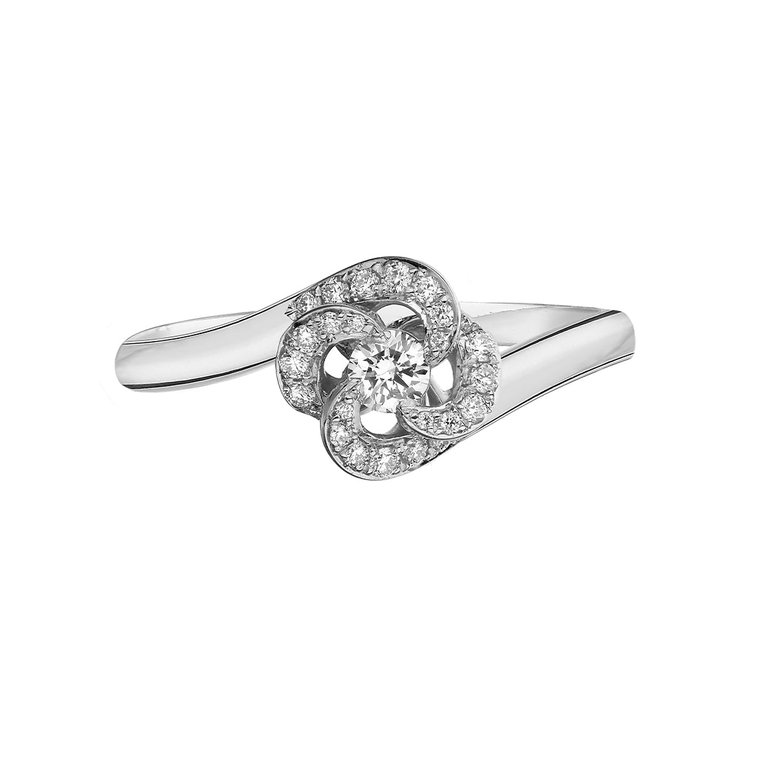 Shaun Leane Entwined Petal10 Engagement Ring - 18ct White Gold & 0.24ct Diamond