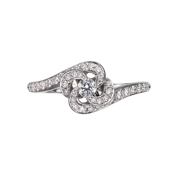shaun leane Entwined Petal10 Engagement Ring - 18ct White Gold & 0.34ct Diamond