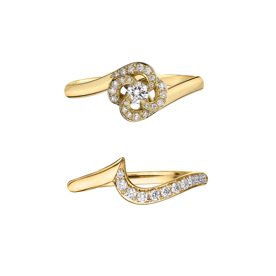 Shaun Leane Entwined Petal10 Engagement Ring - 18ct Yellow Gold & 0.24ct Diamond
