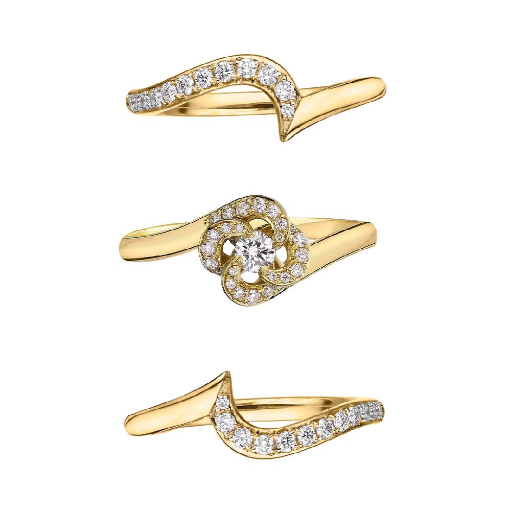 Shaun Leane Entwined Petal10 Engagement Ring - 18ct Yellow Gold & 0.24ct Diamond