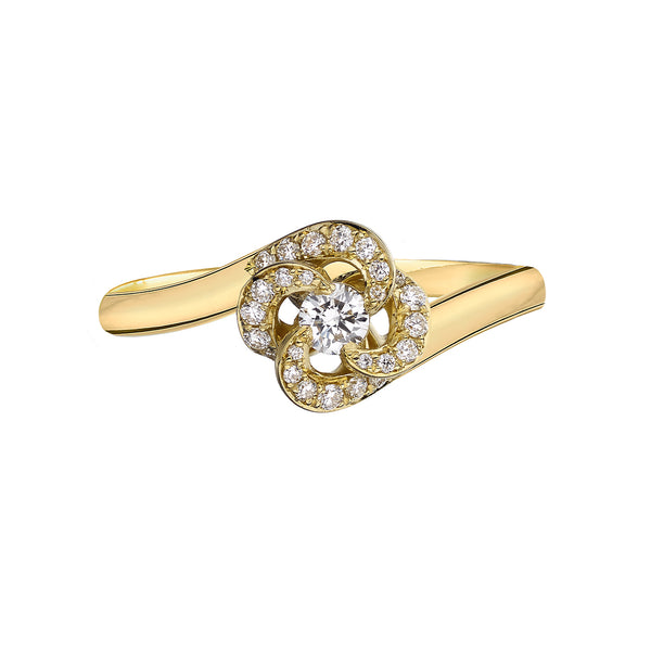 shaun leane Entwined Petal10 Engagement Ring - 18ct Yellow Gold & 0.24ct Diamond