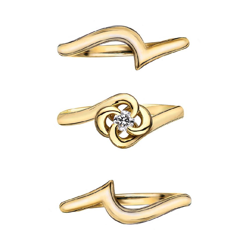 Shaun Leane Entwined Petal10 Engagement Ring - 18ct Yellow Gold & 0.10ct Diamond