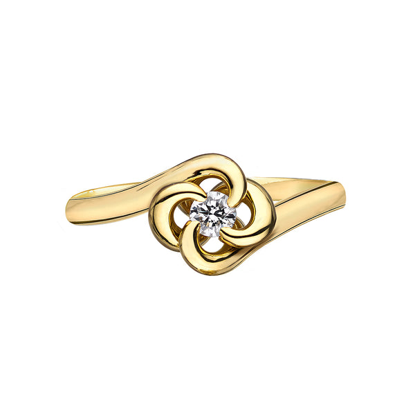 shaun leane Entwined Petal10 Engagement Ring - 18ct Yellow Gold & 0.10ct Diamond