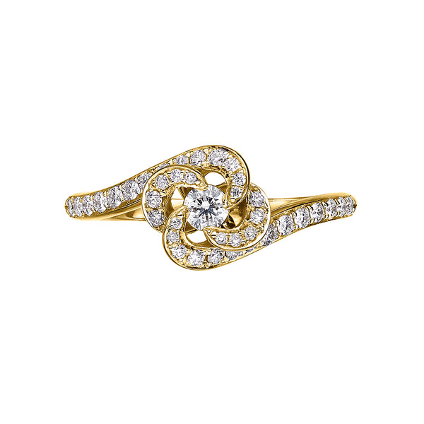 shaun leane Entwined Petal10 Engagement Ring - 18ct Yellow Gold & 0.34ct Diamond