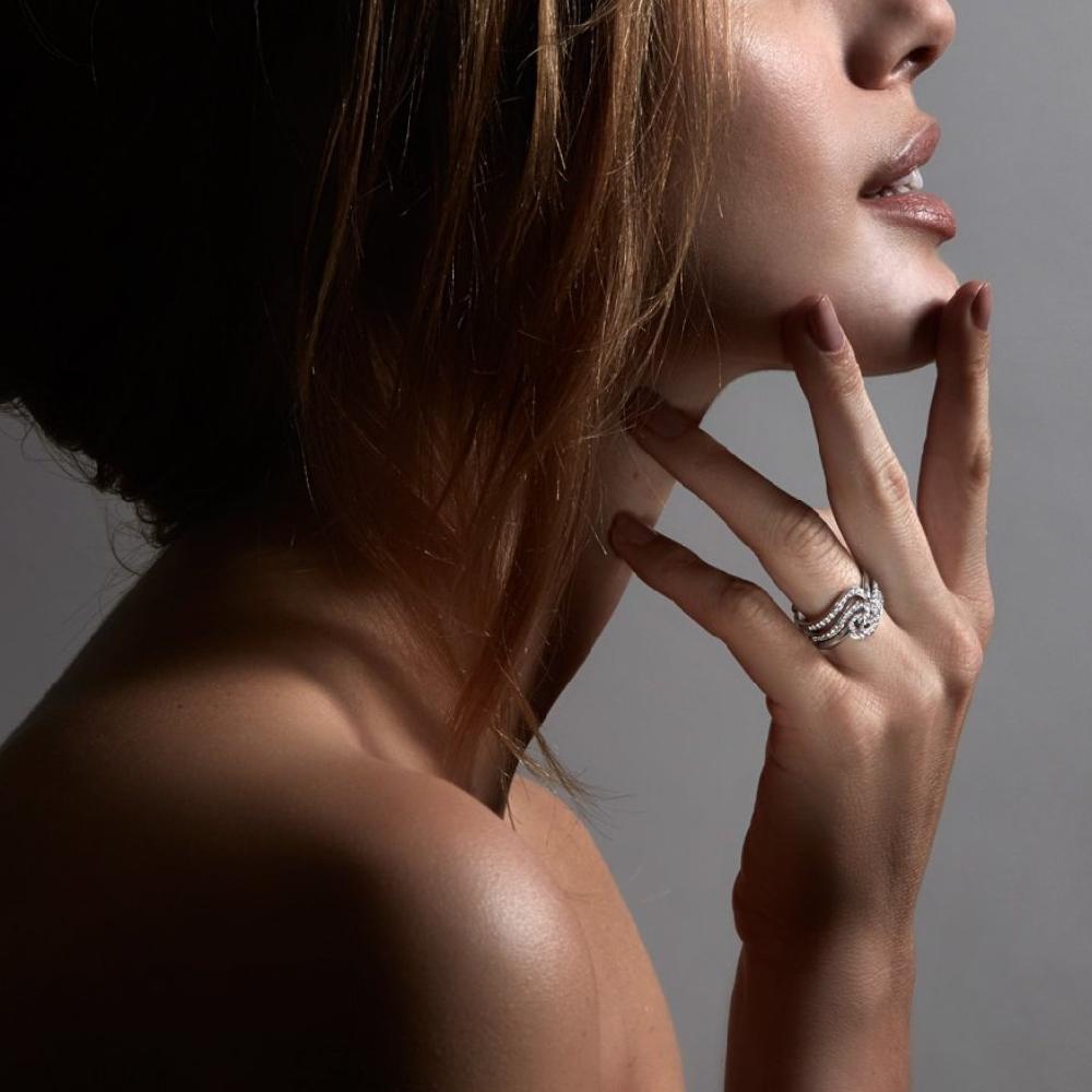 Shaun Leane Entwined Petal10 Eternity Ring Set - 18ct White Gold & 0.64ct Diamond