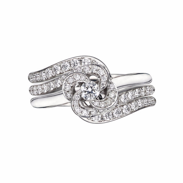 shaun leane Entwined Petal10 Eternity Ring Set - 18ct White Gold & 0.64ct Diamond