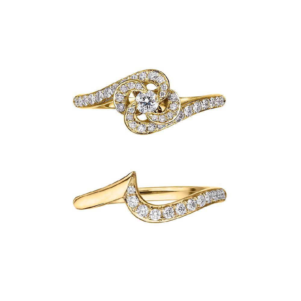 Shaun Leane Entwined Petal10 Wedding & Eternity Ring - 18ct Yellow Gold & 0.15ct Diamond
