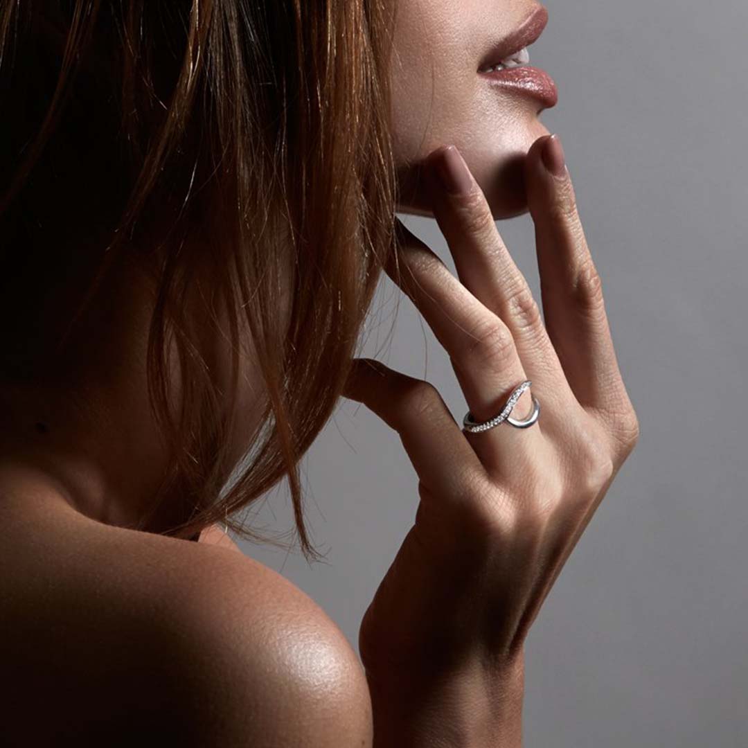 Shaun Leane Entwined Rapture75 Wedding Ring - 18ct White Gold & 0.16ct Diamond