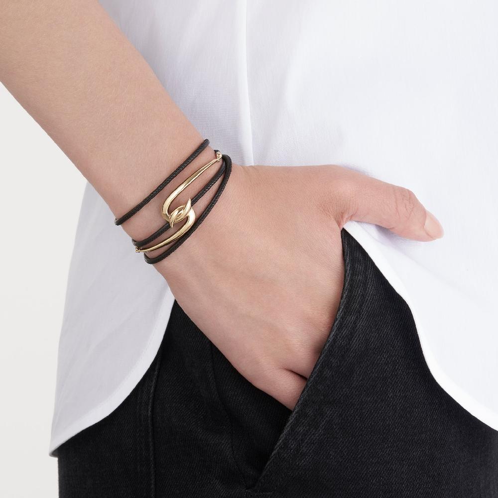 Shaun Leane Hook Bracelet - Yellow Gold Vermeil & Leather