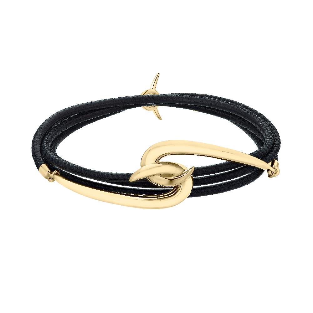 Shaun Leane Hook Bracelet - Yellow Gold Vermeil & Leather