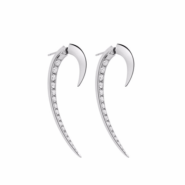 shaun leane Hook Fine Earrings - 18ct White Gold & Diamond