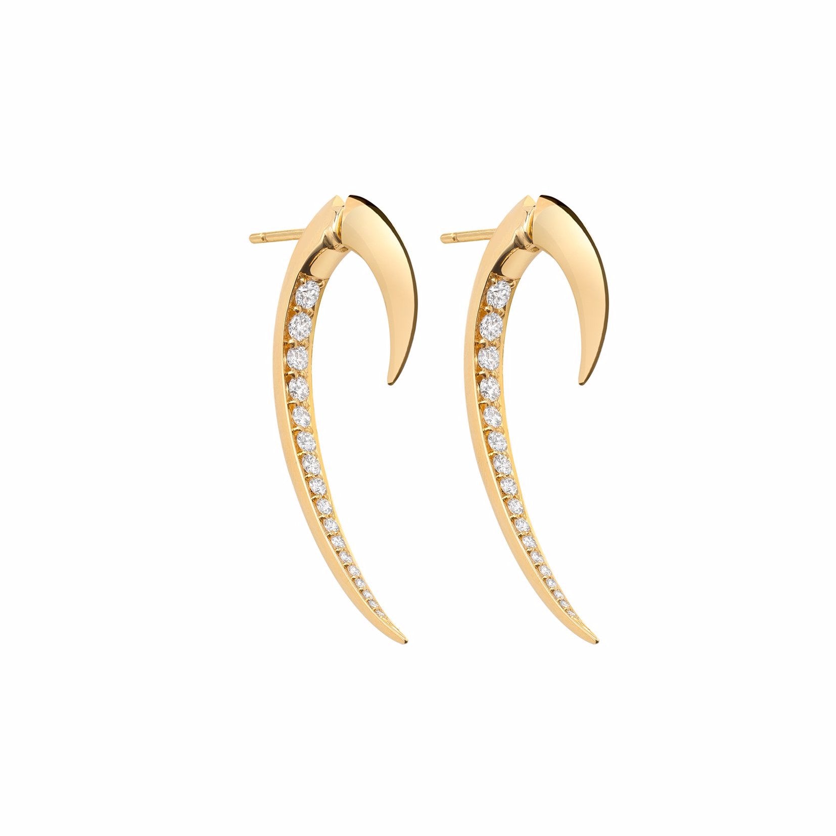 Shaun Leane Hook Fine Earrings - 18ct Yellow Gold & Diamond