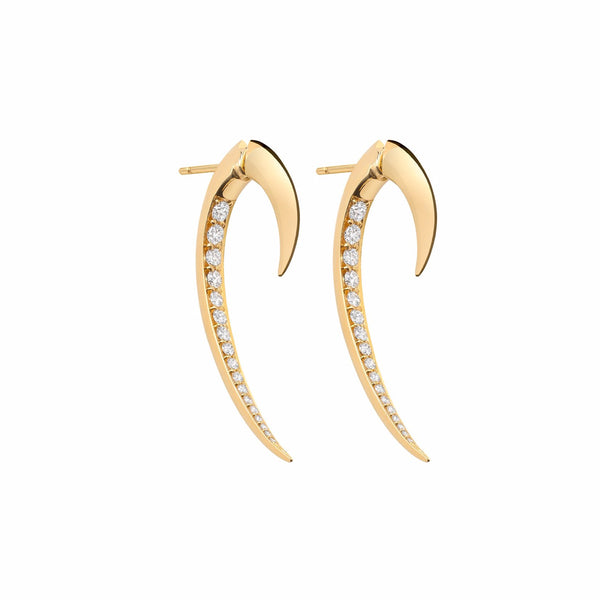 shaun leane Hook Fine Earrings - 18ct Yellow Gold & Diamond