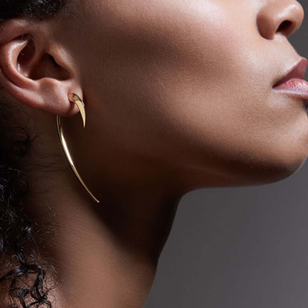 Shaun Leane Hook Fine Large Earrings - 18ct Yellow Gold