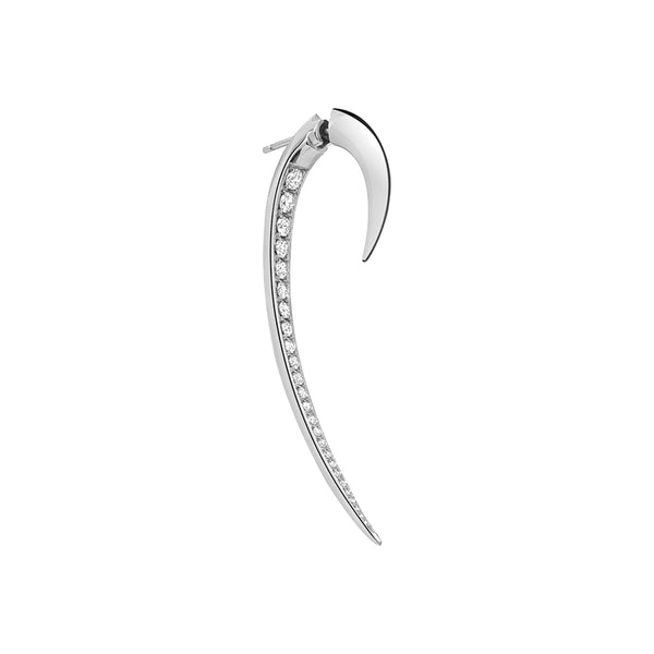 shaun leane Hook Fine Large Single Earring - 18ct White Gold & Diamond