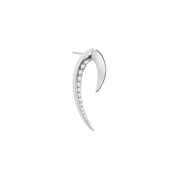 shaun leane Hook Fine Small Single Earring - 18ct White Gold & Diamond