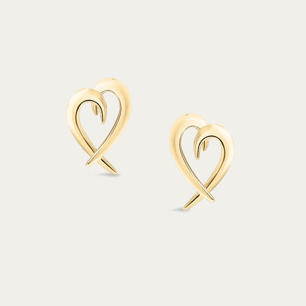shaun leane Hook Heart Earrings - Yellow Gold Vermeil