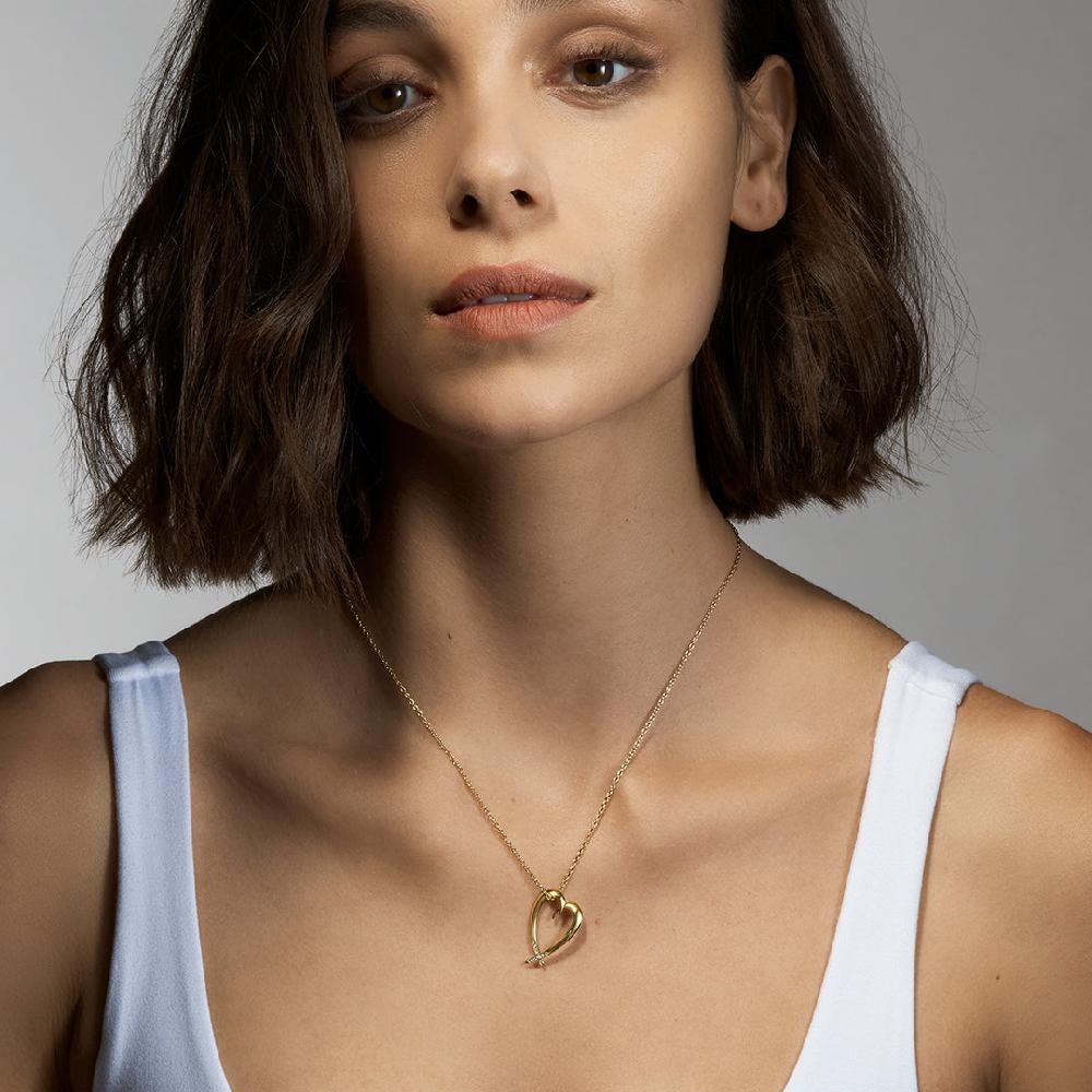 Shaun Leane Hook Heart Pendant - Yellow Gold Vermeil & Diamond