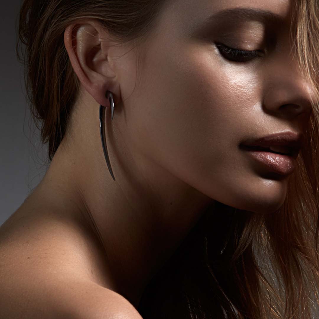 Shaun Leane Hook Single Size 2 Earring - Silver Black Rhodium