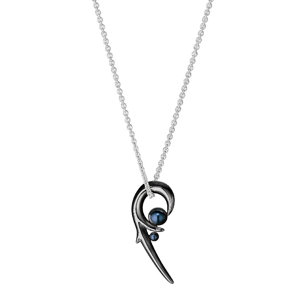Shaun Leane Hooked Pearl Pendant - Black Rhodium & Black Pearl