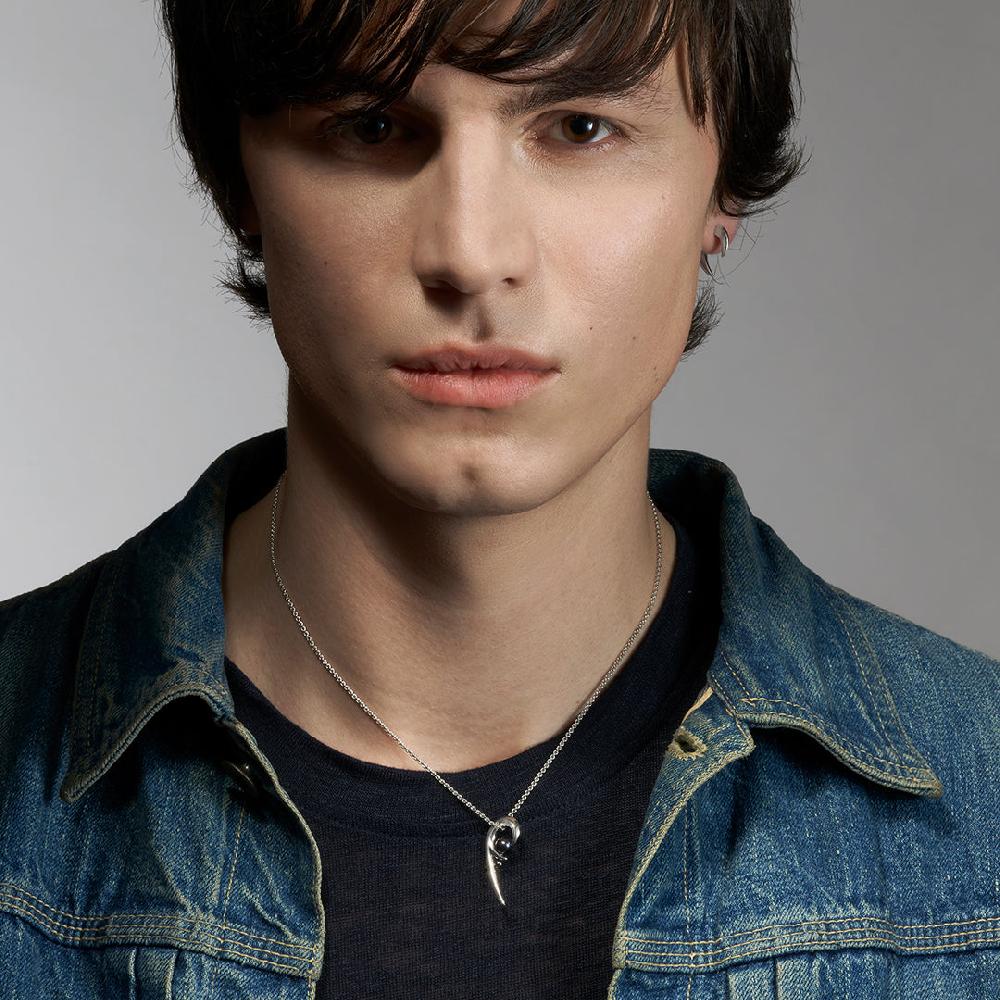 Shaun Leane Hooked Pearl Pendant - Silver & Black Pearl