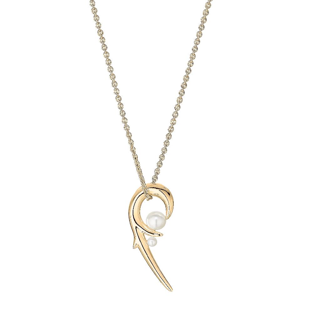 Shaun Leane Hooked Pearl Pendant - Yellow Gold Vermeil
