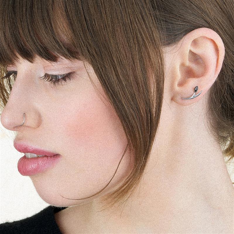 Shaun Leane Iconic Silhouettes Black Orchid Bud Earrings - Silver