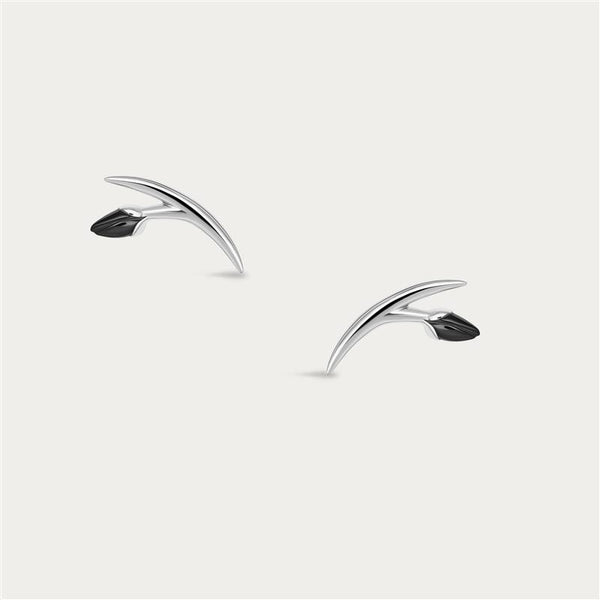 shaun leane Iconic Silhouettes Black Orchid Bud Earrings - Silver