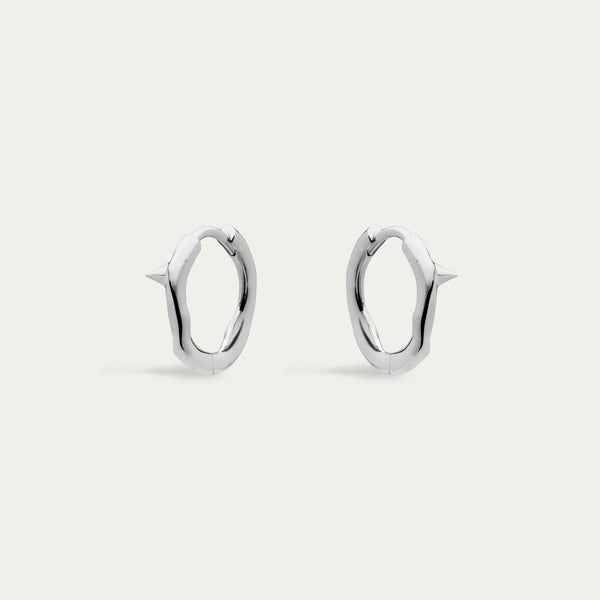 shaun leane Iconic Silhouettes Rose Thorn Mini Hoop Earrings - Silver