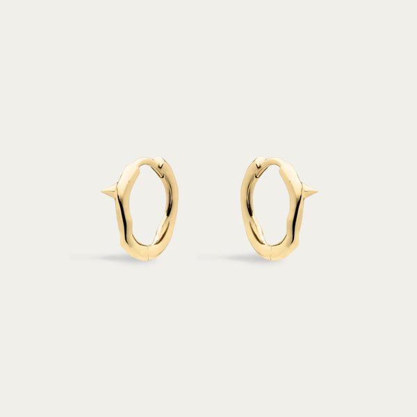 shaun leane Iconic Silhouettes Rose Thorn Mini Hoop Earrings - Yellow Gold Vermeil