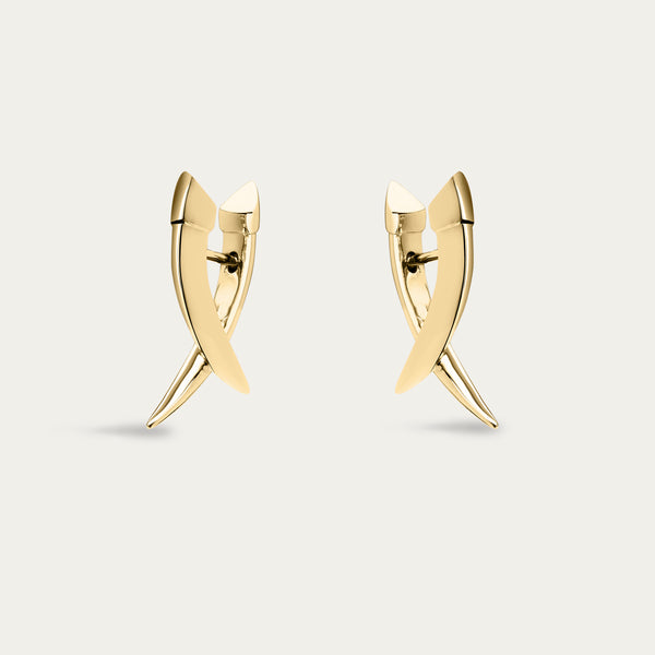 shaun leane Iconic Silhouettes Sabre Mini Crossover Earrings - Yellow Gold Vermeil