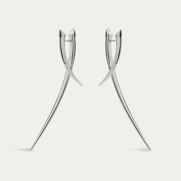 shaun leane Iconic Silhouettes Sabre Statement Crossover Earrings - Silver