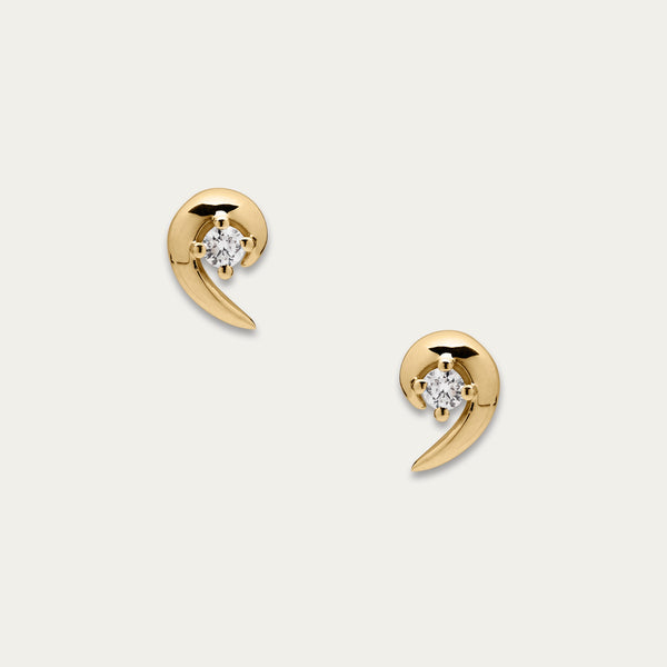 shaun leane Iconic Silhouettes Talon Diamond Stud Earring - Yellow Gold vermeil & Diamond