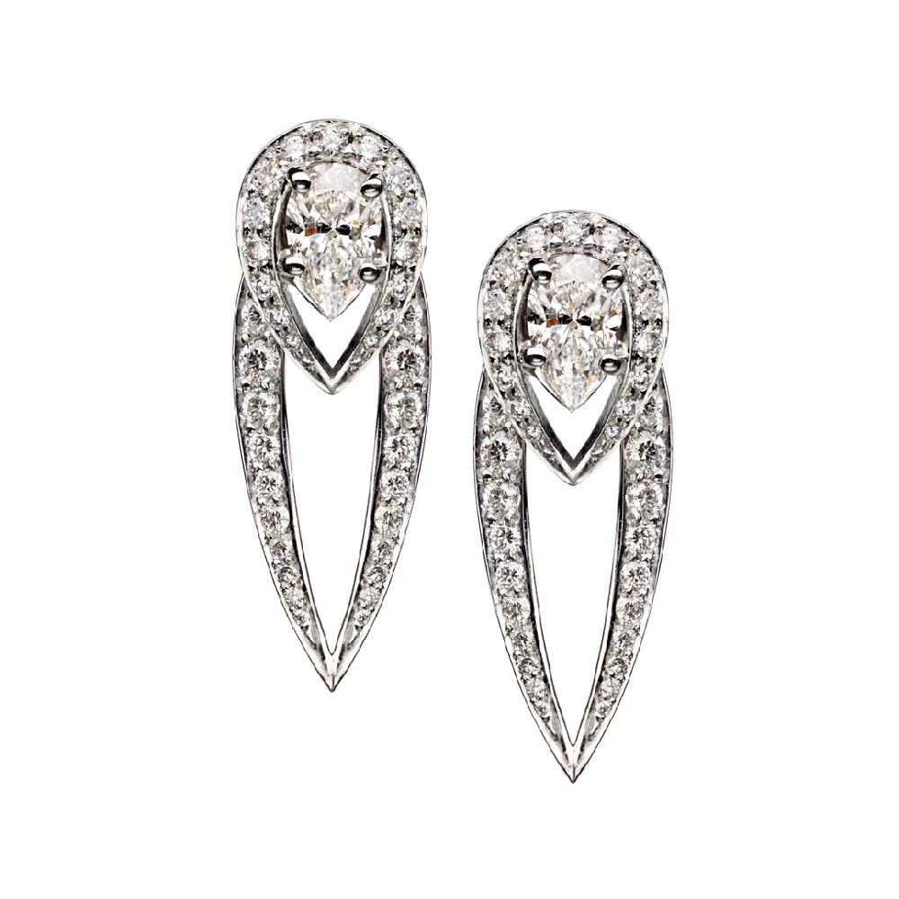 Shaun Leane Interlocking Ariana Earrings - 18ct White Gold & 2.05ct Diamond