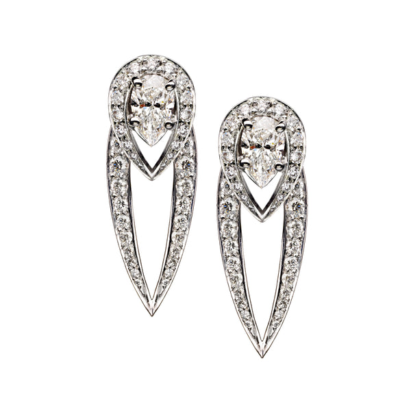shaun leane Interlocking Ariana Earrings - 18ct White Gold & 2.05ct Diamond