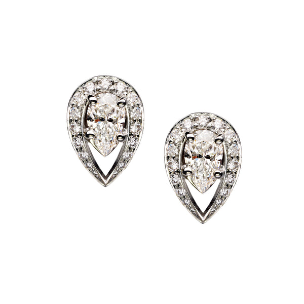 shaun leane Interlocking Ariana Stud Earrings - 18ct White Gold & 1.40ct Diamond