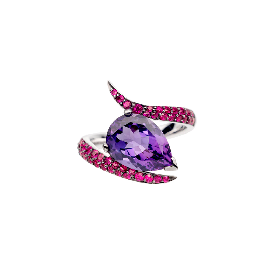 Shaun Leane Interlocking Aurora Ring - 18ct White Gold & 2.93ct Amethyst