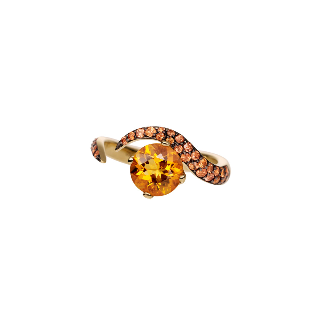 Shaun Leane Interlocking Aurora Ring - 18ct Yellow Gold & 1.66ct Orange Citrine