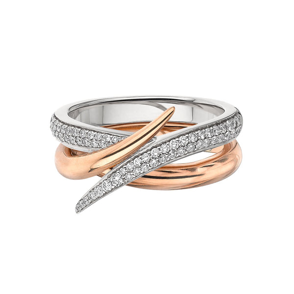 shaun leane Interlocking Duo Ring - 18ct Rose Gold & White Diamond