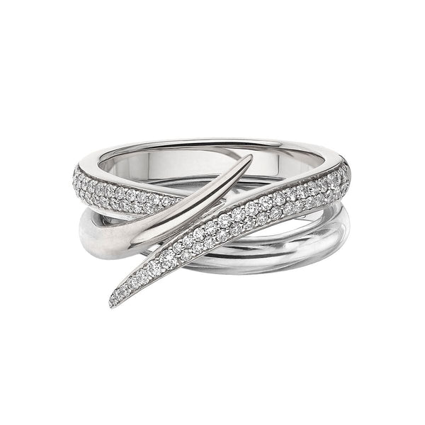 shaun leane Interlocking Duo Ring - 18ct White Gold & Diamond