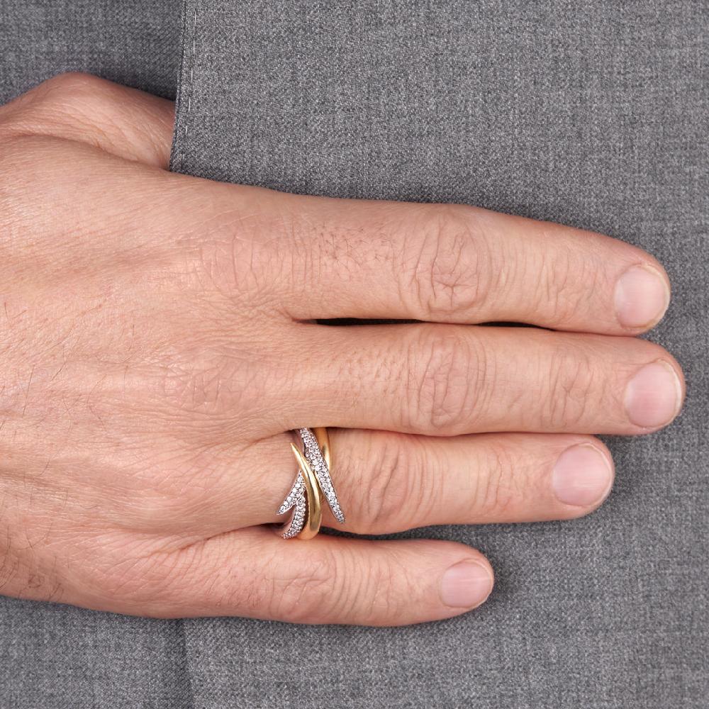 Shaun Leane Interlocking Duo Ring - 18ct Yellow Gold & White Diamond