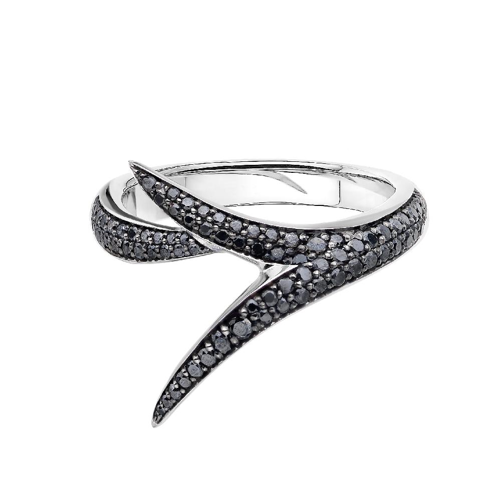 Shaun Leane Interlocking Embrace Ring - 18ct White Gold & Black Diamond