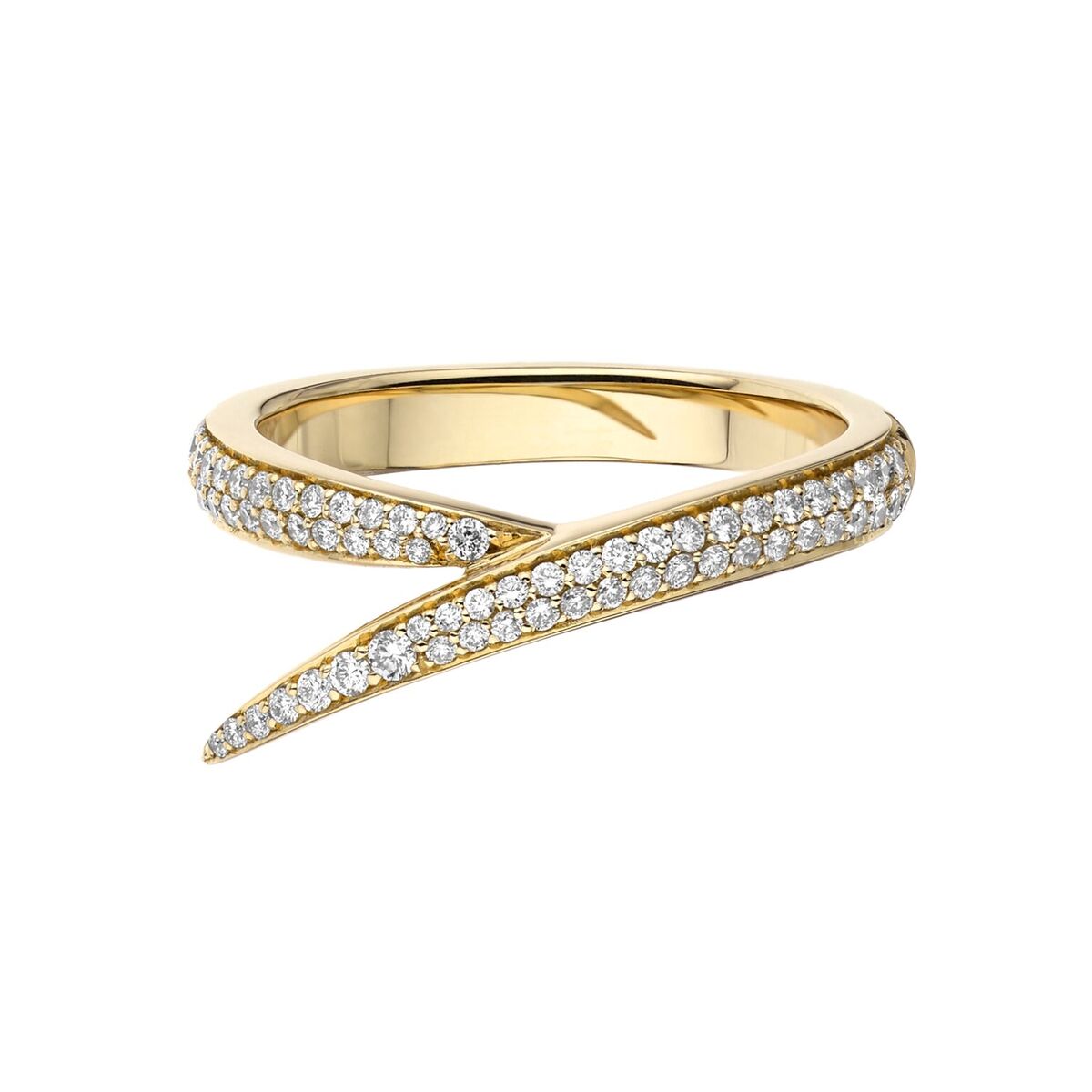 Shaun Leane Interlocking Single Ring - 18ct Yellow Gold & Diamond