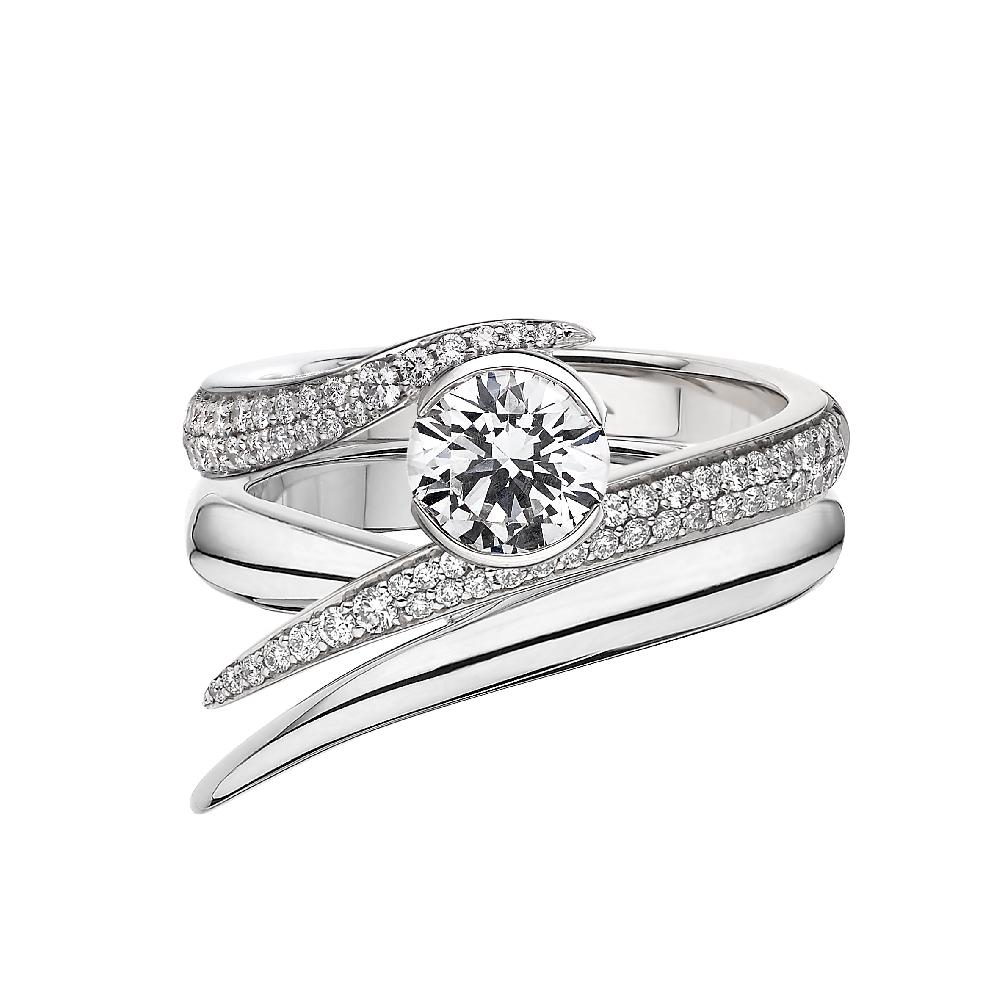 Shaun Leane Interlocking Solitaire100 Engagement Ring - 18ct White Gold & 1.50ct Diamond
