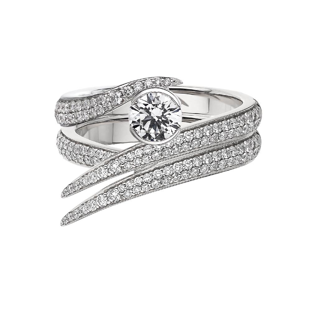 Shaun Leane Interlocking Solitaire50 Engagement Ring - 18ct White Gold & 0.99ct Diamond