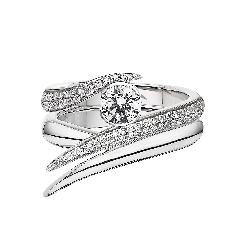 Shaun Leane Interlocking Solitaire50 Engagement Ring - 18ct White Gold & 0.99ct Diamond