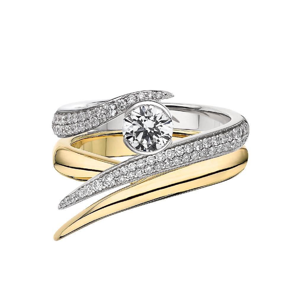 Shaun Leane Interlocking Solitaire50 Engagement Ring - 18ct White Gold & 0.99ct Diamond