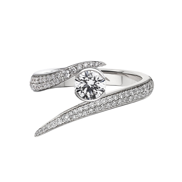 shaun leane Interlocking Solitaire50 Engagement Ring - 18ct White Gold & 0.99ct Diamond