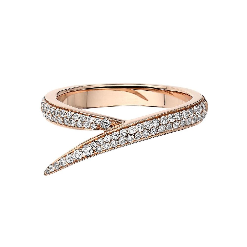Shaun Leane Interlocking Stacked Ring - 18ct Rose Gold & White Diamond